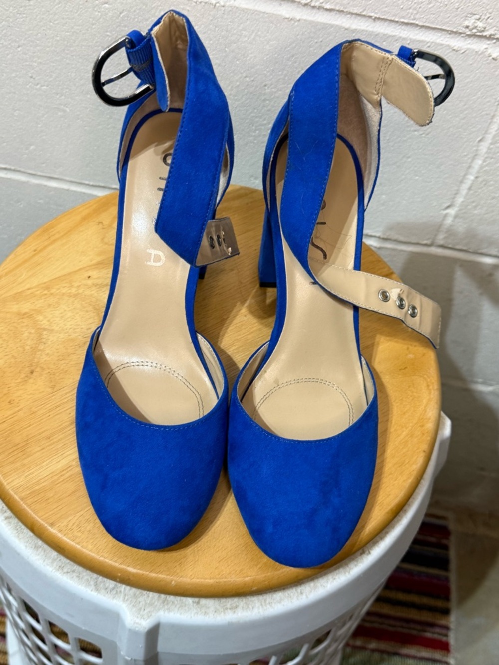 Unisa Royal Blue Ankle-Strap Block Heels